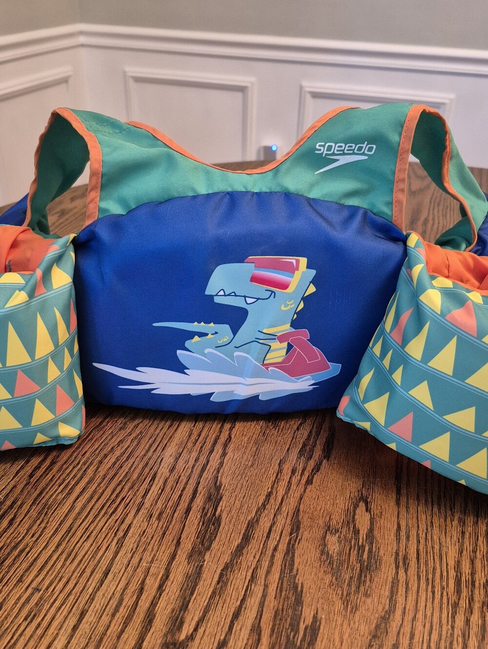 Speedo Kids Blue, Teal & Orange Swim Vest with Shark Jet Graphic